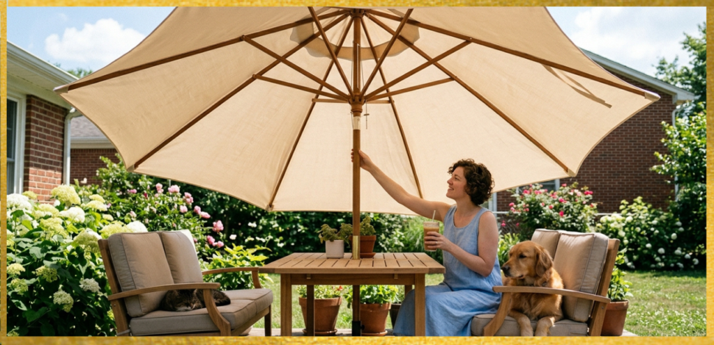 standard patio umbrella size
