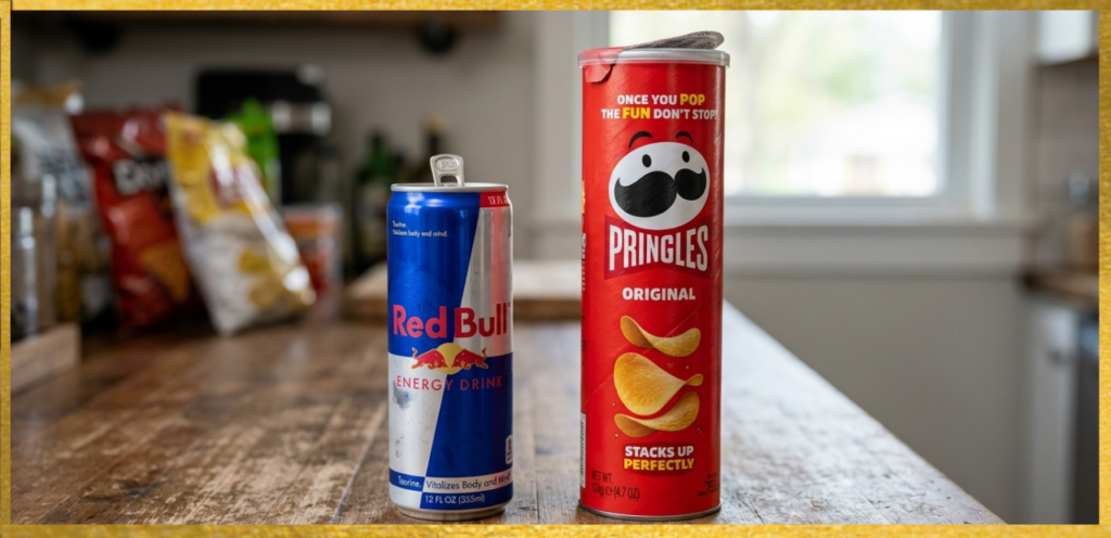 Red Bull Vs Pringles Can Comparison