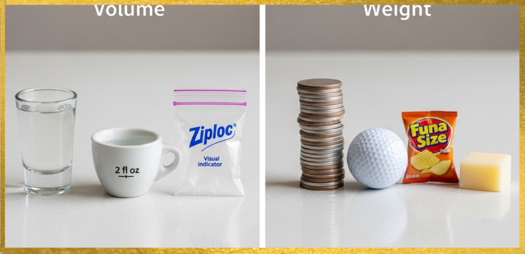 visualize 2 ounces without a scale