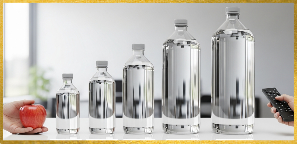 water bottle dimensions standard sizes
