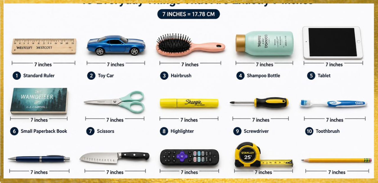 7 inches long common things