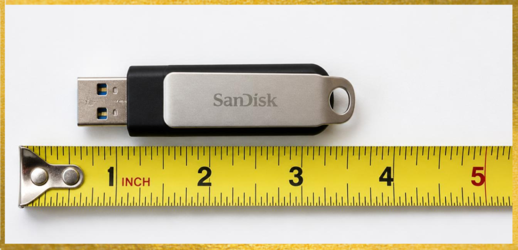USB flash drive size comparison