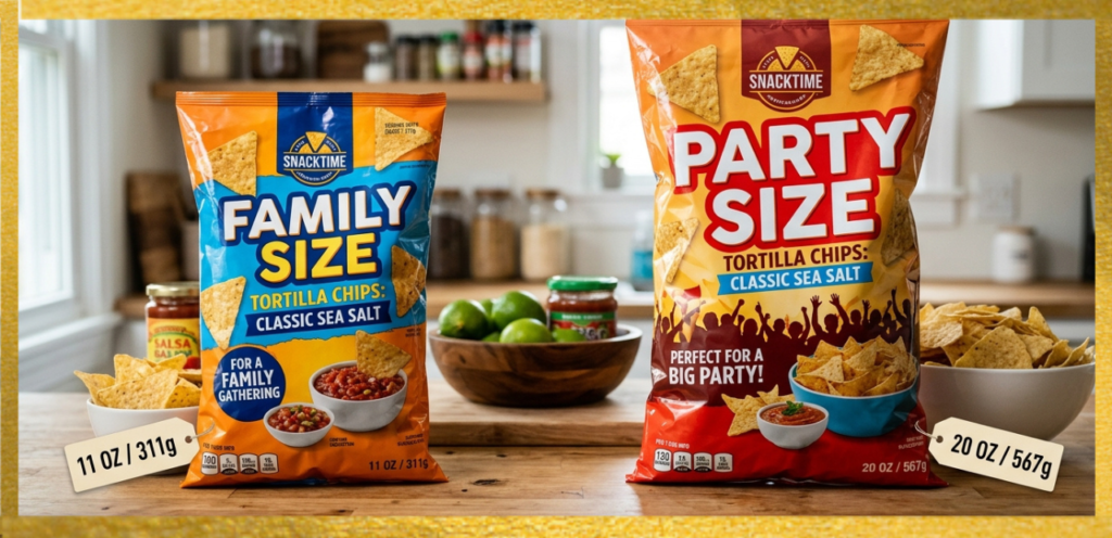 Family Size vs Party Size Chips
