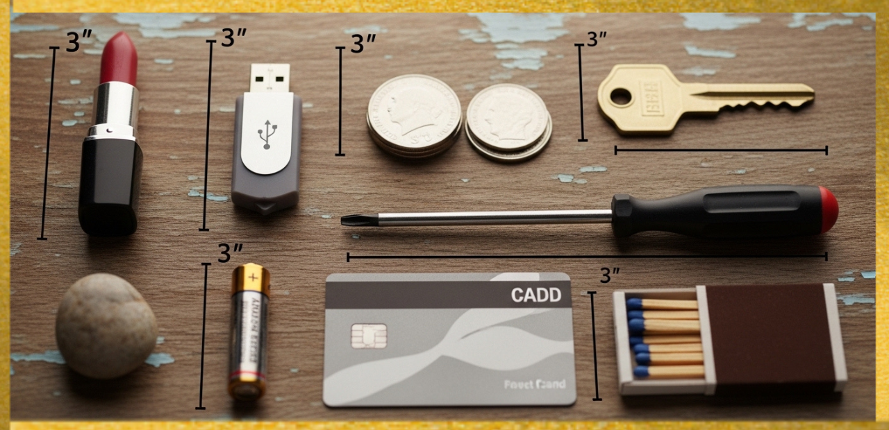 9 everyday objects that are 3 inches long