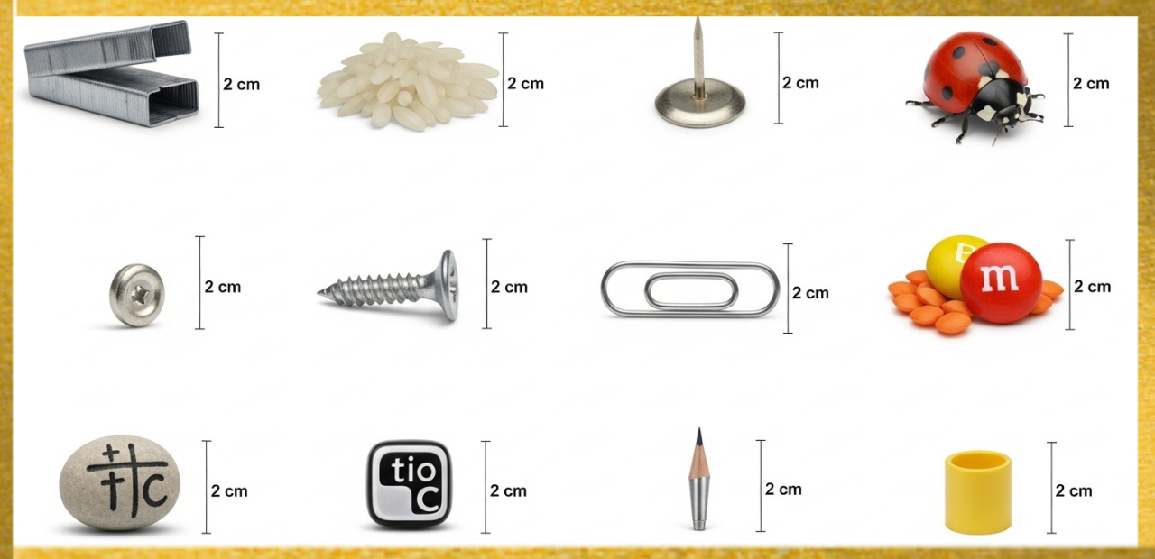 how big is 2 cm comparison objects