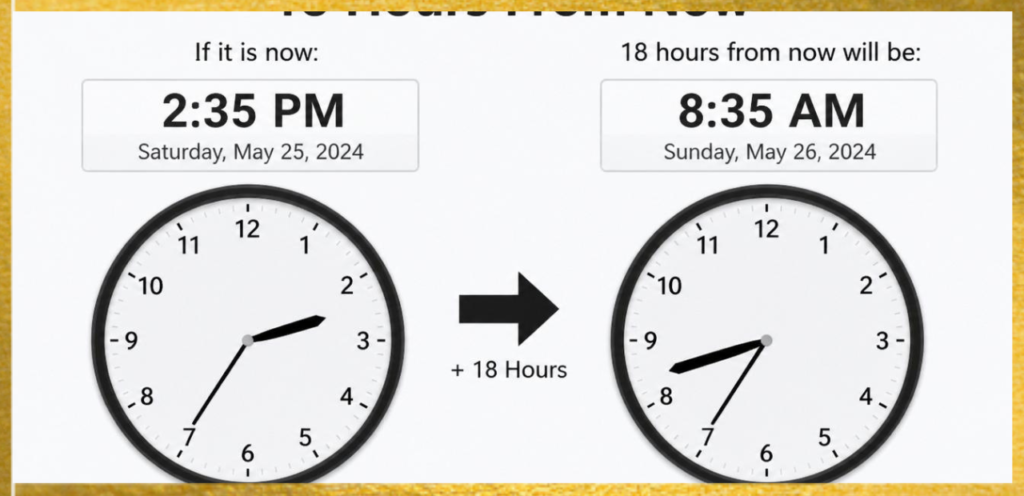 18 Hours From Now in Real Life