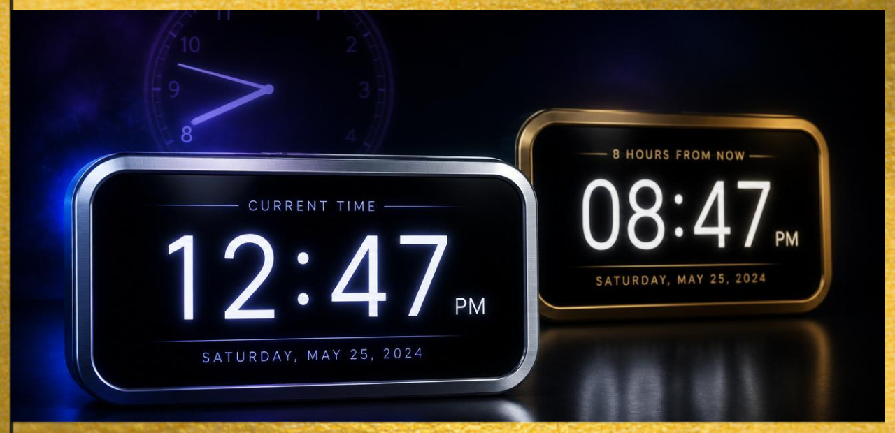 what time is 8 hours from now