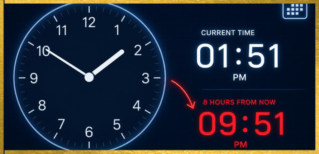What Time Is 8 Hours From Now Right Now?