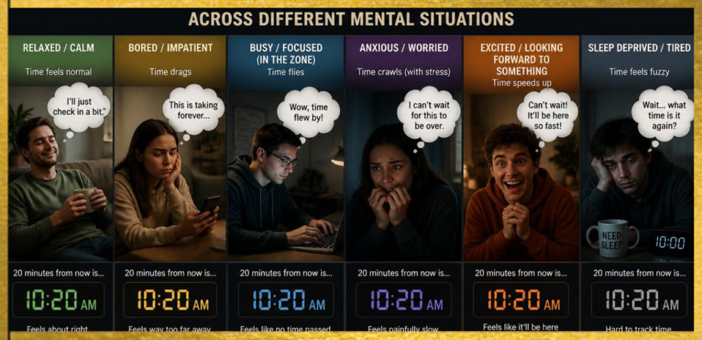 What Time Is 20 Minutes From Now Across Different Mental Situations