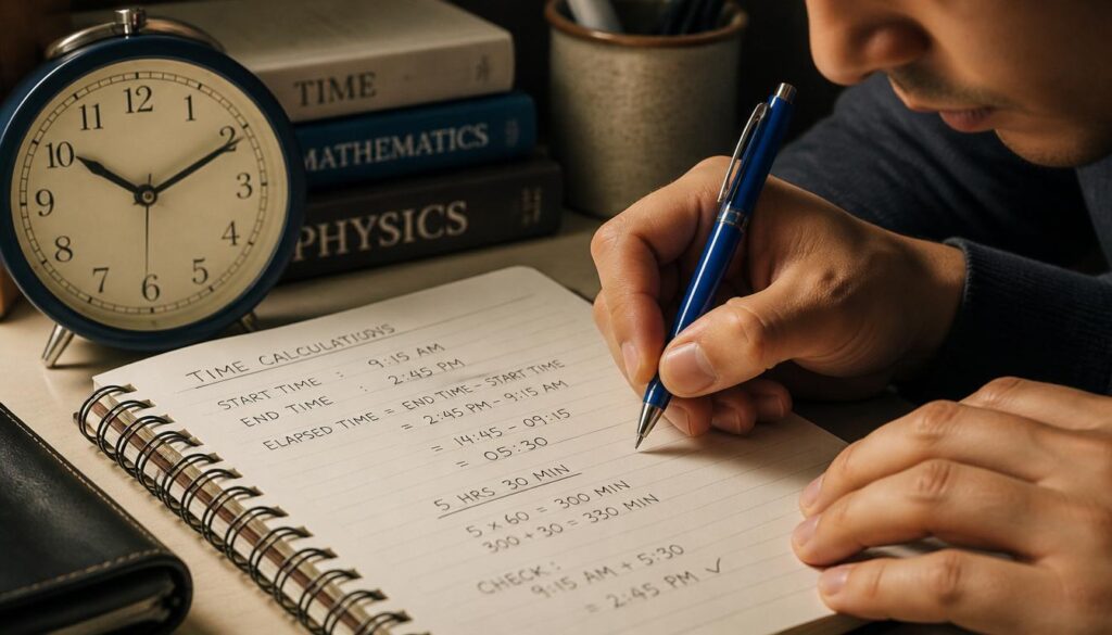 how to write down time calculations clearly
