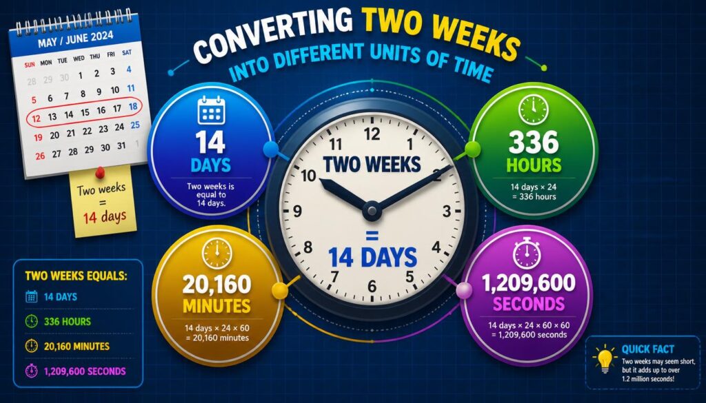 Converting Two Weeks Into Different Units of Time