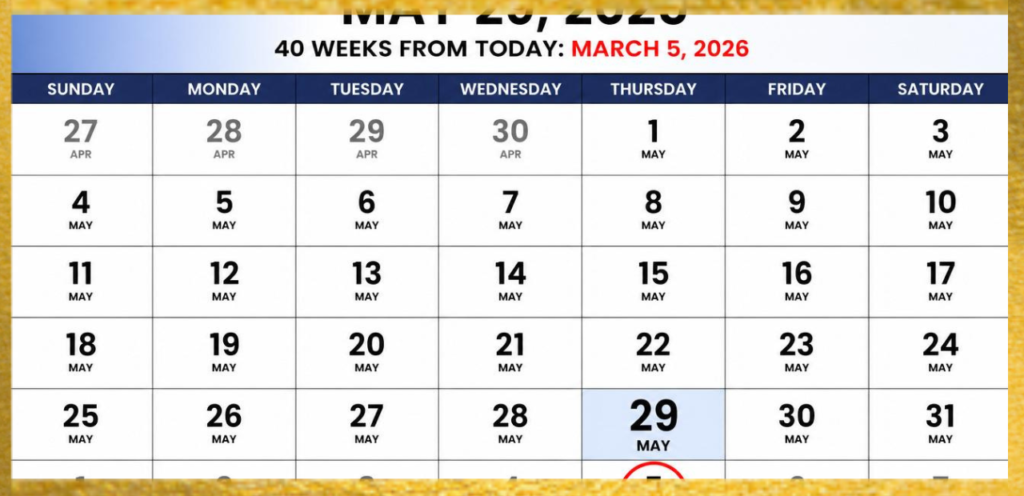 What Date Is 40 Weeks From Today