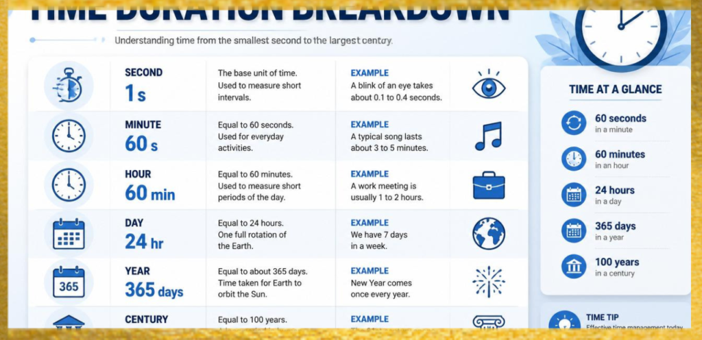 Main Keyword: Time Duration Breakdown